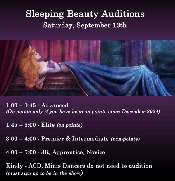 2025 Sleeping Beauty Auditions September 13th