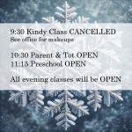 Weather Closure for Kindy Class